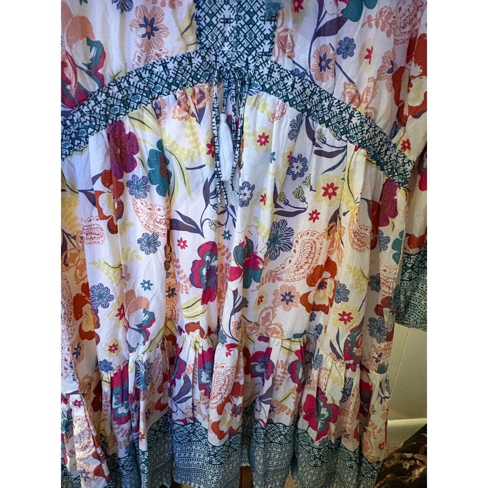 Floral Beaded Peasant Dress by Kaktus XXL NWT - Picture 3 of 8